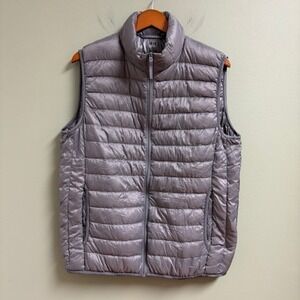 UNIQLO Womens Ultra Light Down Puffer Vest Size XL Packable Travel Full Zip